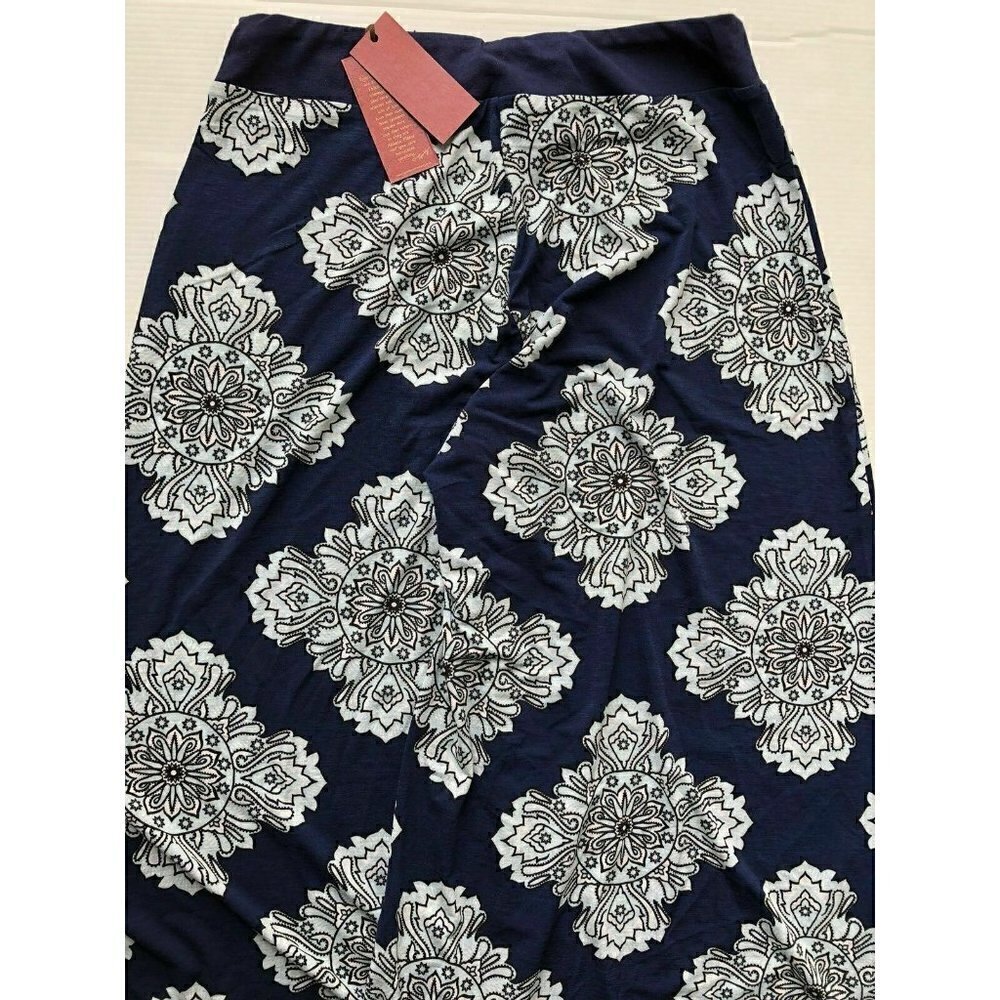 Tigerlily Blue Indigo Wide Leg Printed Pants - Picture 9 of 11